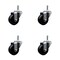 Service Caster 3'' Soft Rubber Wheel Swivel 7/16'' Grip Ring Stem Caster Set, 4PK SCC-GR20S314-SRS-716138-4 - alternate 1